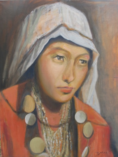 Oljemaleri Art Deco
"Mongolsk kvinne"