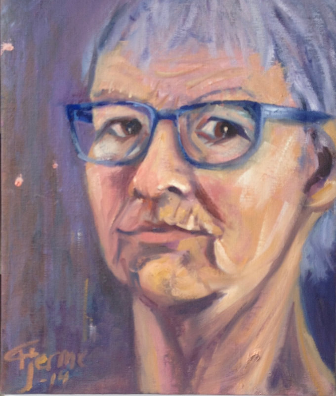 Self Portrait painting with blue glasses. Oil/canvas
2014 fjerme.com
