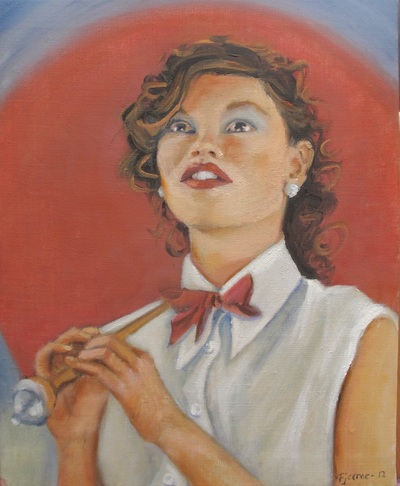 Oljemaleri Art Deco
"Kvinne med paraply"