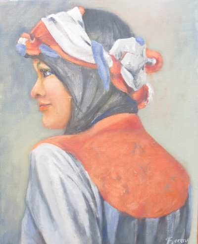 Oljemaleri Art Deco
"arabisk kvinneportrett"