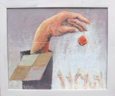 "the magic of the dice"  akryl 48x39cm (solgt)