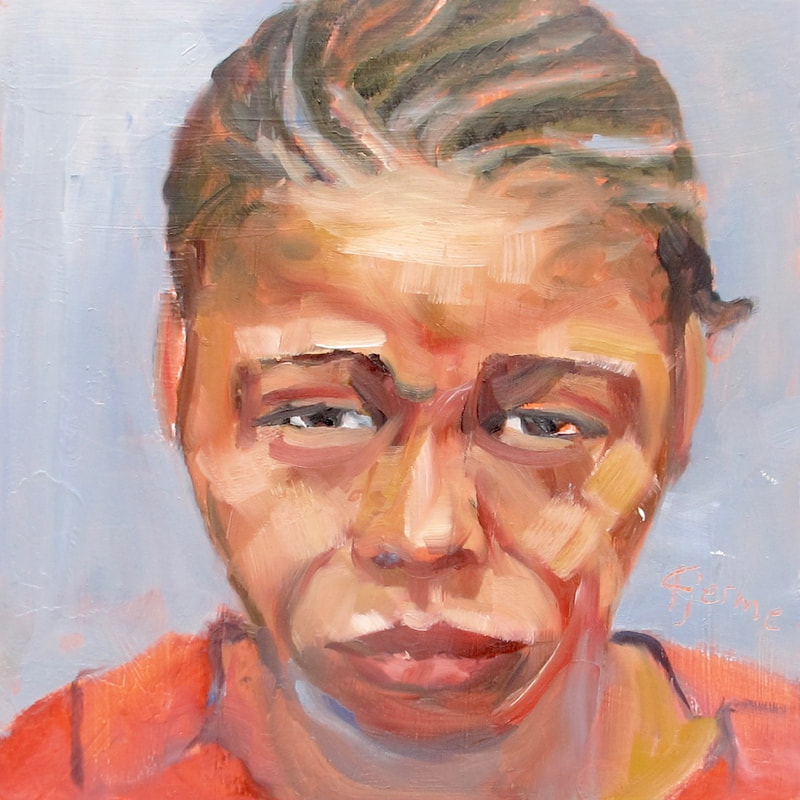 Mugshot portrait - Oil painting Alla Prima/mdf - 
20x20cm  fjerme.com