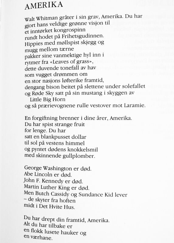 "America" dikt av Hans Børli